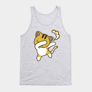 dabbing cute kitty cat cartoon funny cat tee Tank Top